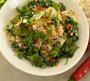 Cauliflower rice with chilli and lime chicken